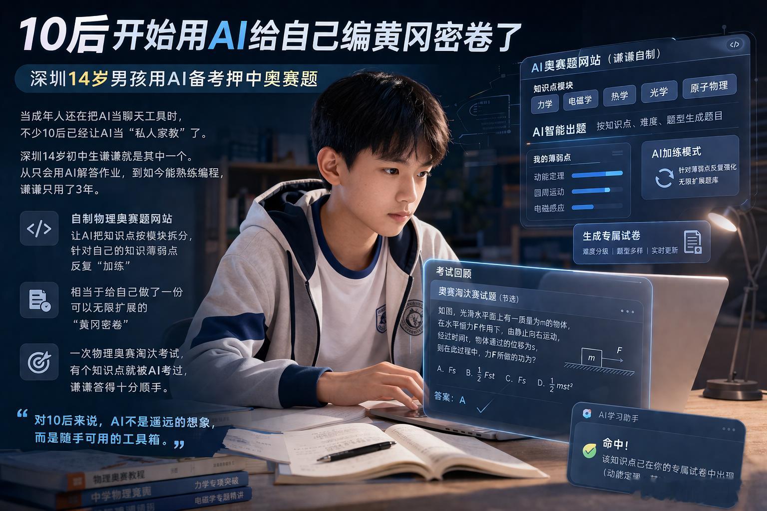 深圳14岁男孩用AI备考押中奥赛题你在玩，人家在用精AI？ 