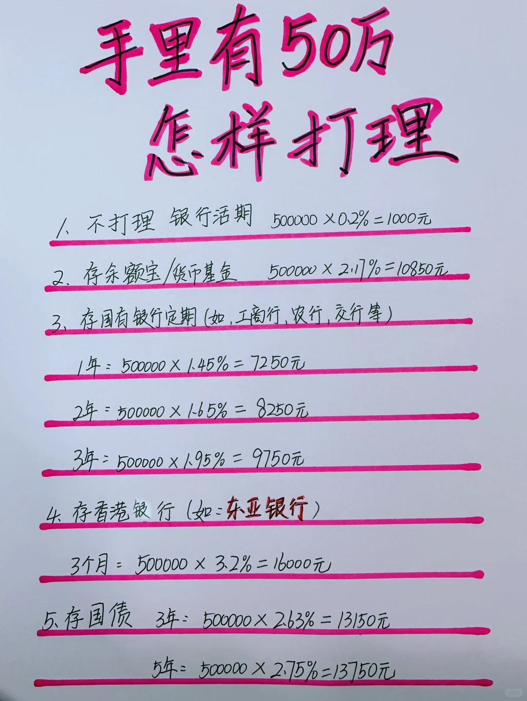 手里有50万，轻松了解各种搭理方式！