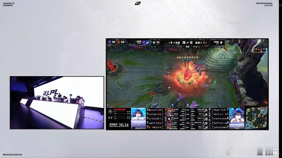 2026lpl第三赛段 恭喜AL 2-0 TES，拿下今天的比赛！本局MVP：A