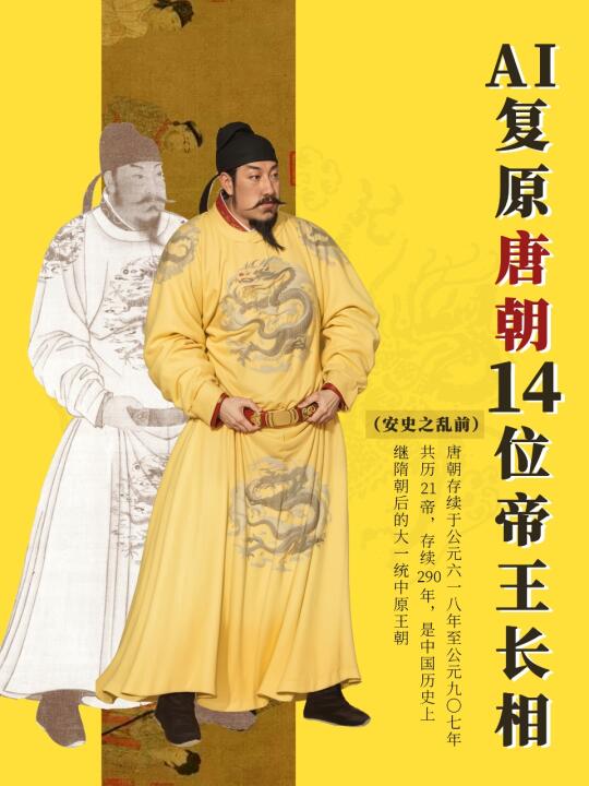 唐朝简史［下］｜AI复原唐朝21位帝王长相