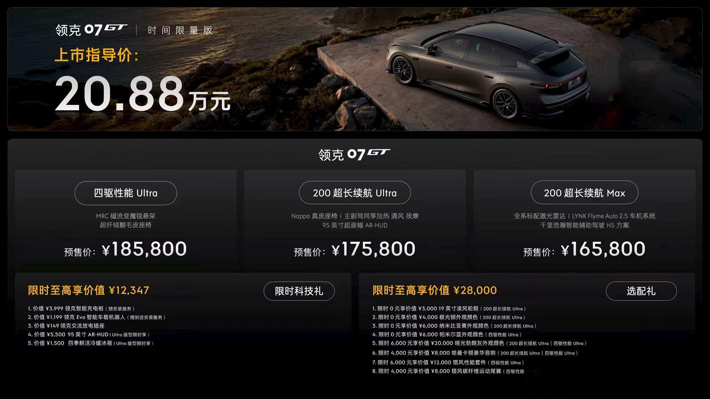 领克07GT开启预售！预售价16.58万元起！旅行车就该去旅行领克07GT