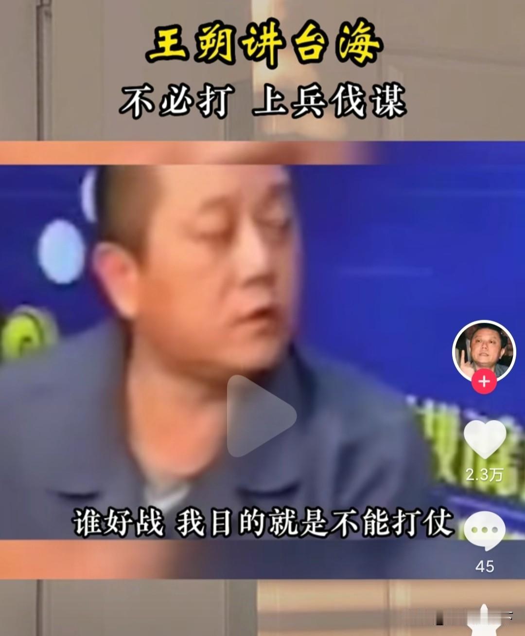 王朔对台湾问题的看法不可取，在2007年凤凰卫视的一次访谈中，王朔提到台湾问题时