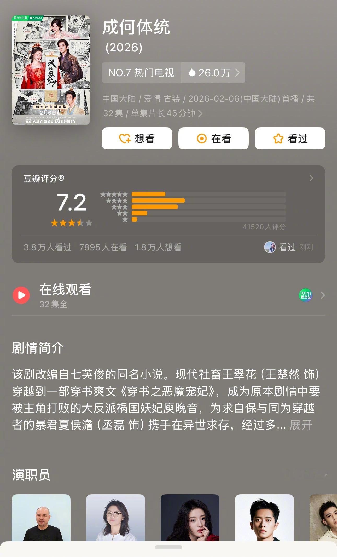 王楚然丞磊《成何体统》豆瓣7.2分，高了还是低了？ 