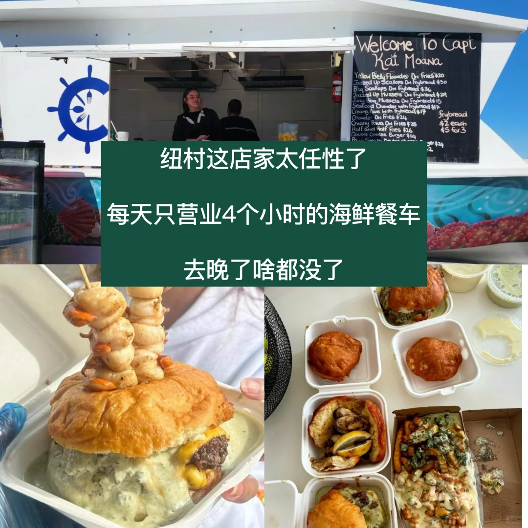 🇳🇿纽村每天只营业4小时的海鲜摊车
