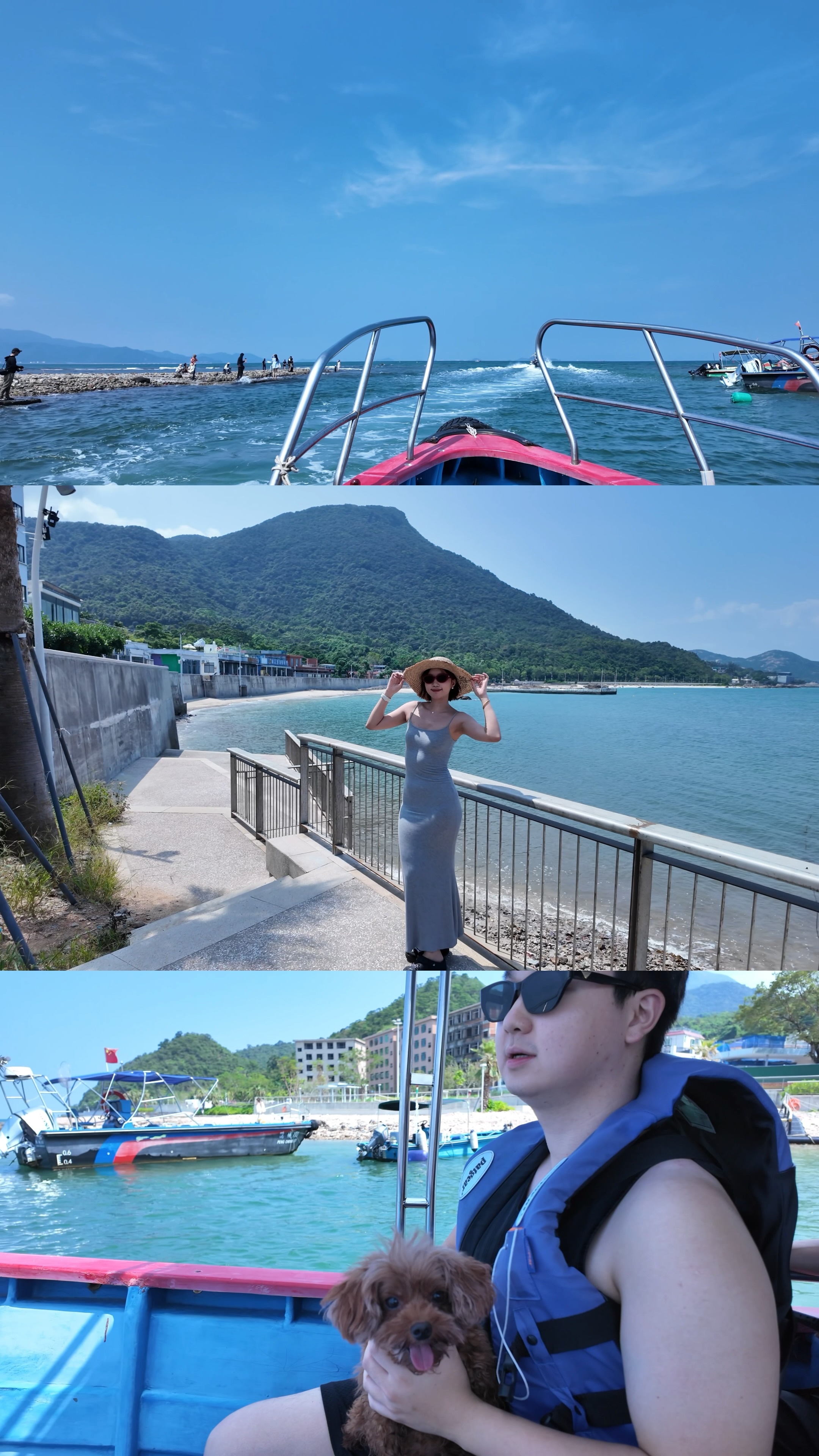 街边35的草帽很好看本来只是想玩玩水然后走路去鹿嘴山庄，没想到误打误撞找到坐快艇