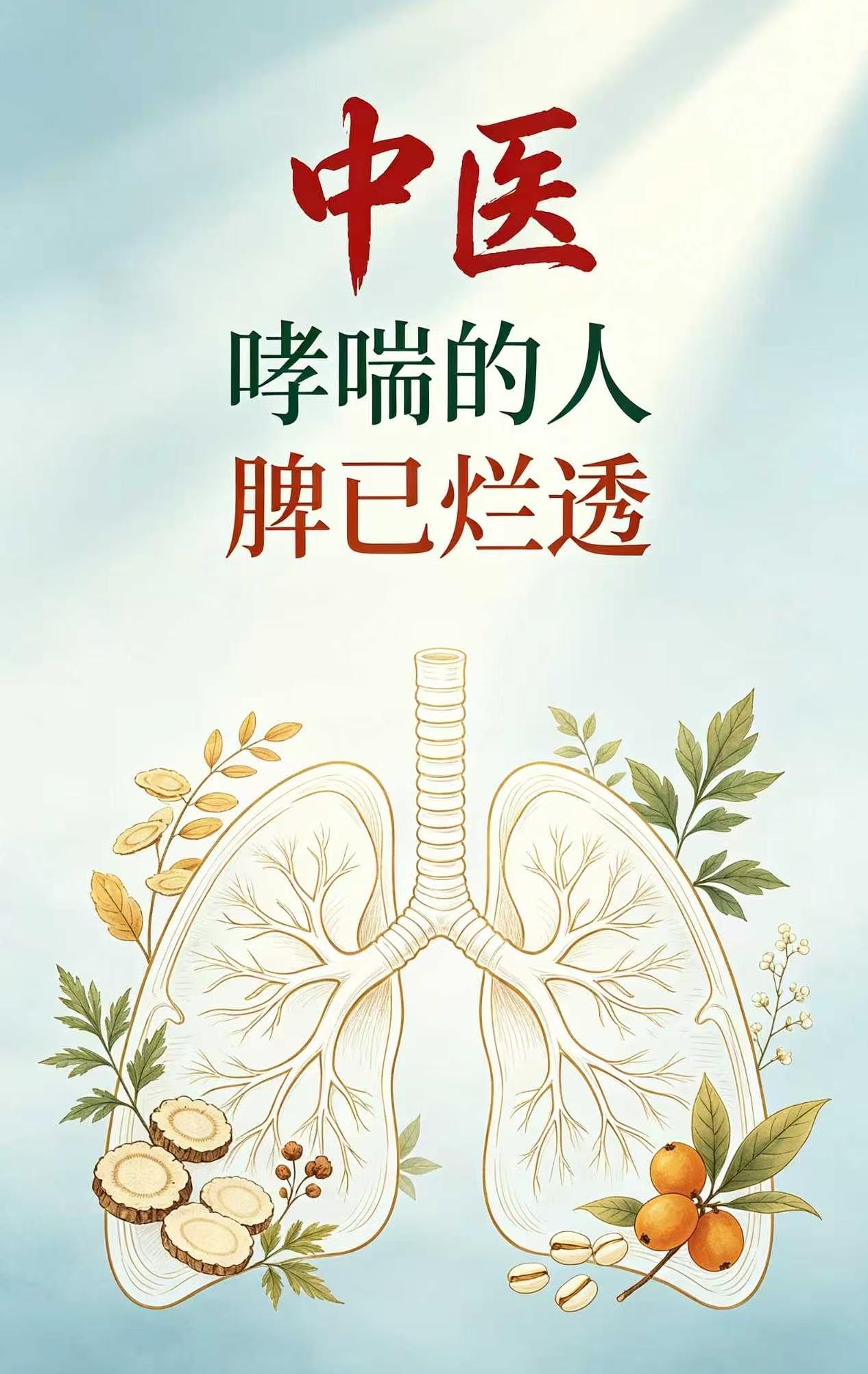 中医：哮喘的人，脾已烂透
没有受凉感冒、没有咽喉发炎，却总是莫名胸闷、气道发痒、