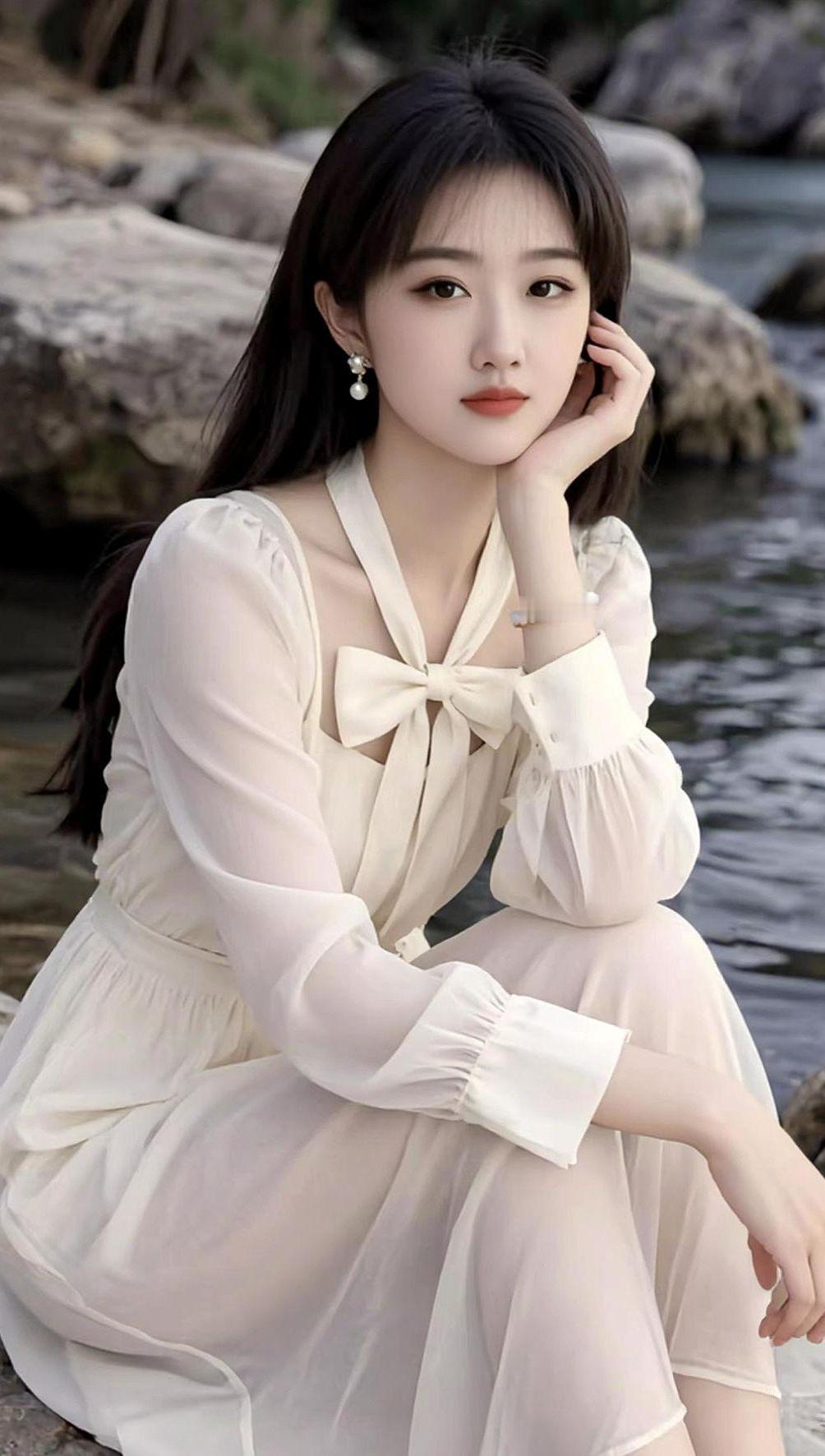 AI溪边佳人照 抖音ai创作