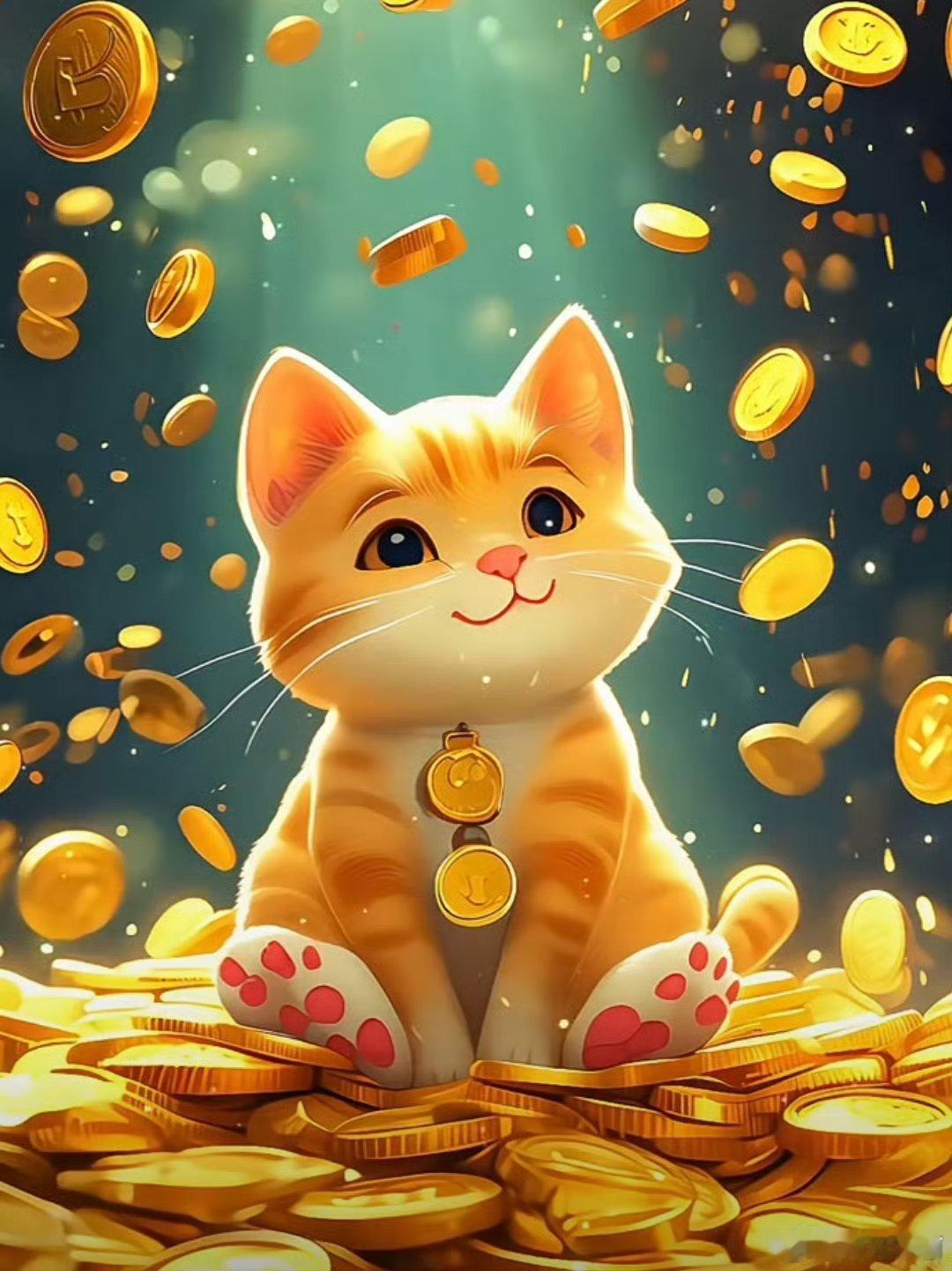招财猫带着大量金币来给大家送财了。点赞，祝大家早点实现财富自由。 