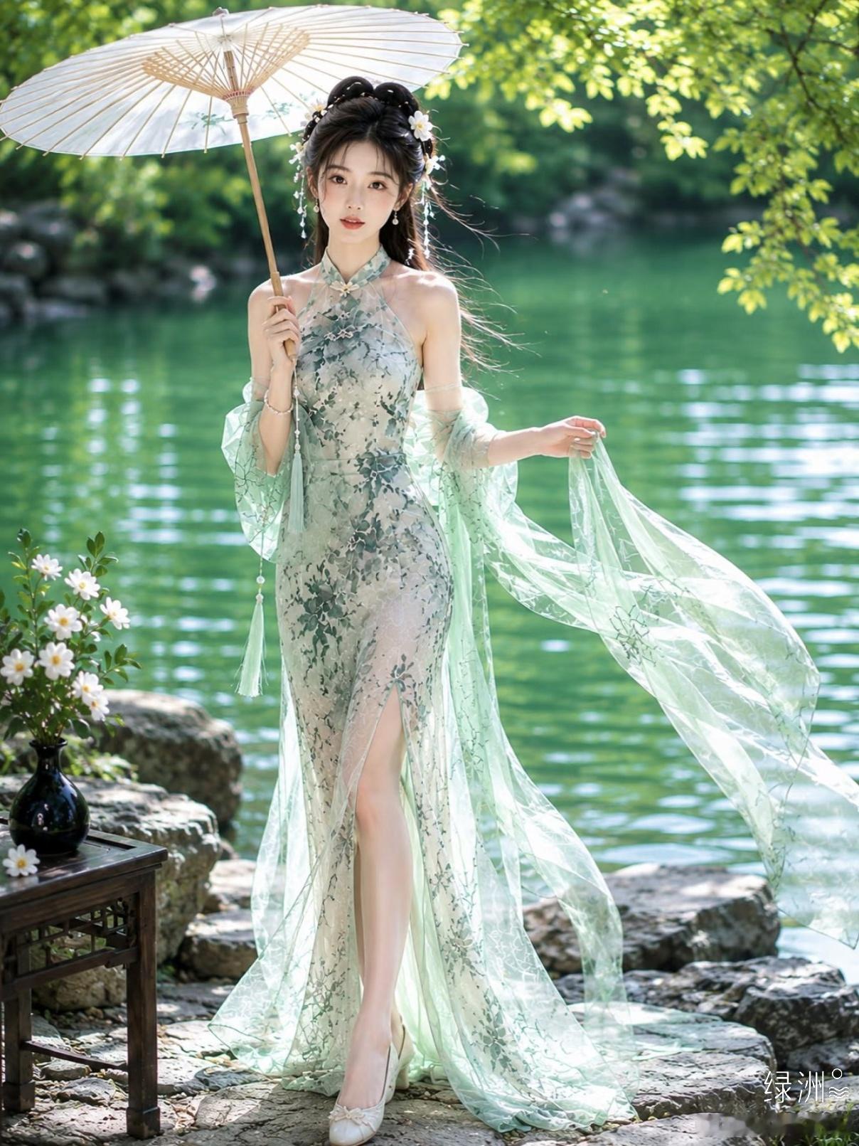 丽人倩影 追蝶影，拾枯枝，人间烦扰不相知。如今重入空棚静，只剩秋风忆小儿。 绿洲