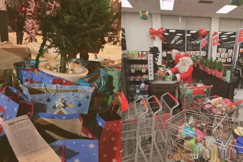 【加拿大神秘组织扮“圣诞老人”洗劫超市，赃物放圣诞树下供民众取用】海外新鲜事 加