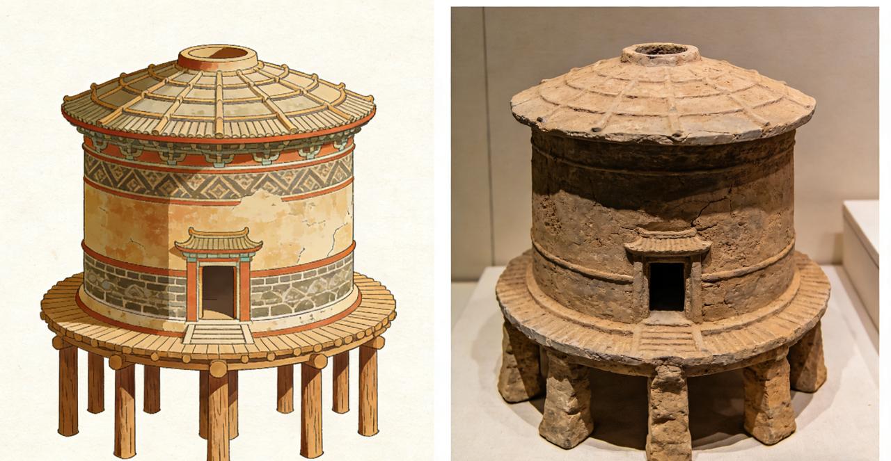 粮食储备是汉代社会稳定的根基，仓廪建筑围绕防潮、防鼠、通风三大核心，形成一套完整