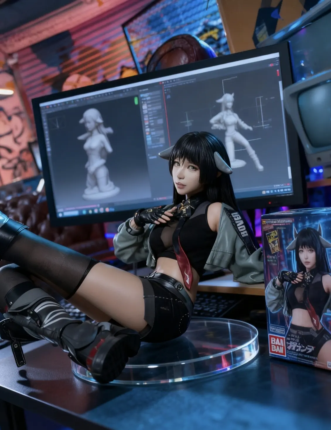 手办模型 cosplay  绝区零 这腿又长又白又细 这谁能顶得住啊