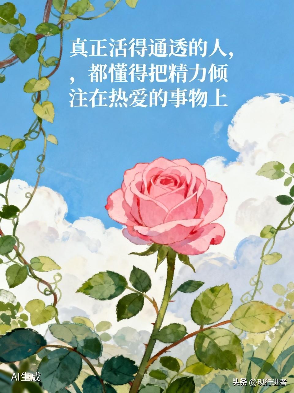 真正活得通透的人，都懂得把精力倾注在热爱的事物上。他们像园丁培育心爱的玫瑰那样，