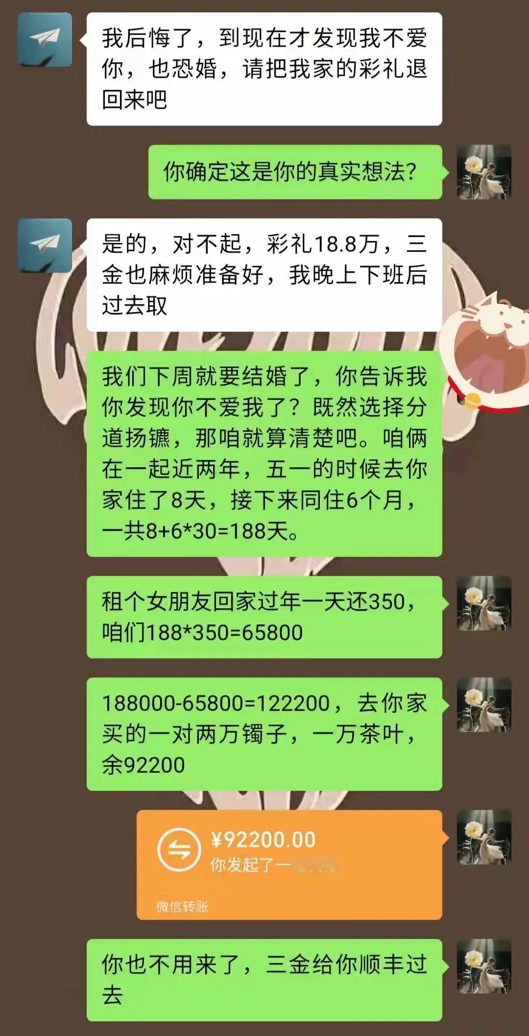 女朋友临时悔婚
我这样做不过分吧[大金牙]