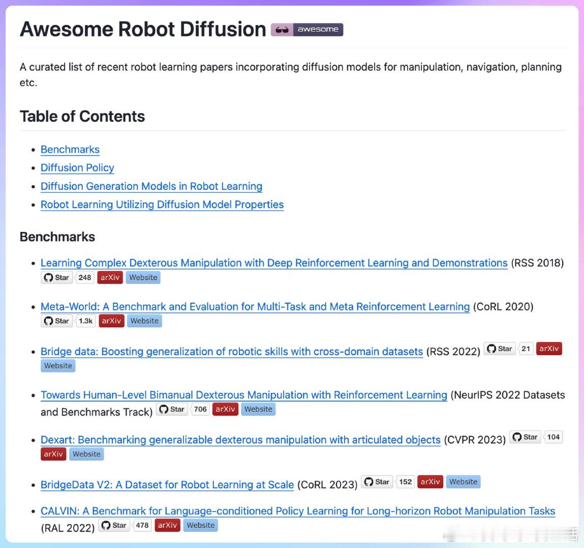 【Awesome-Robotics-Diffusion：机器人学习领域的扩散模型