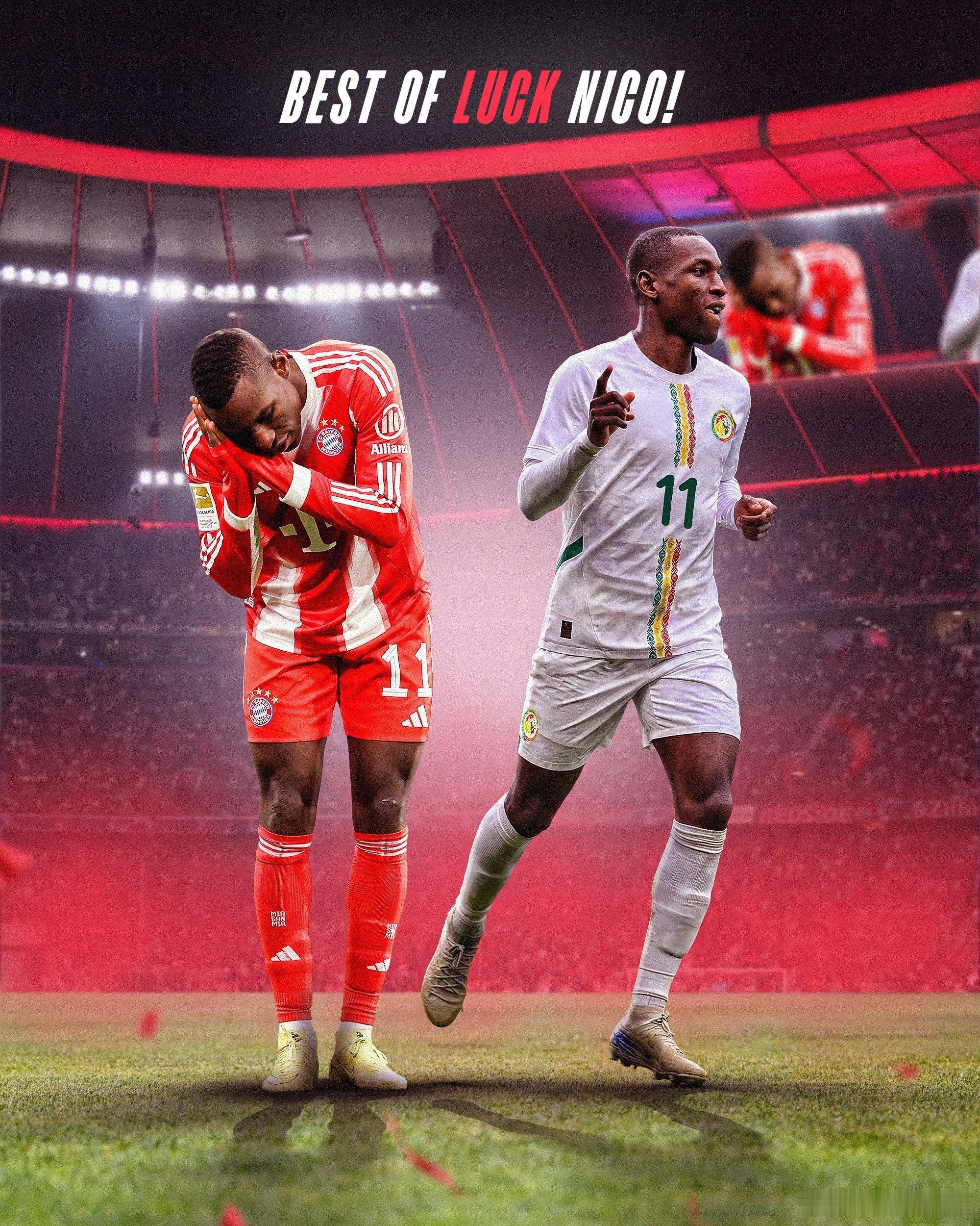 今晚非洲杯決賽好運，尼克拉斯·傑克遜❤️🤍帶著冠軍獎牌回到慕尼黑🥇🏆🇸?