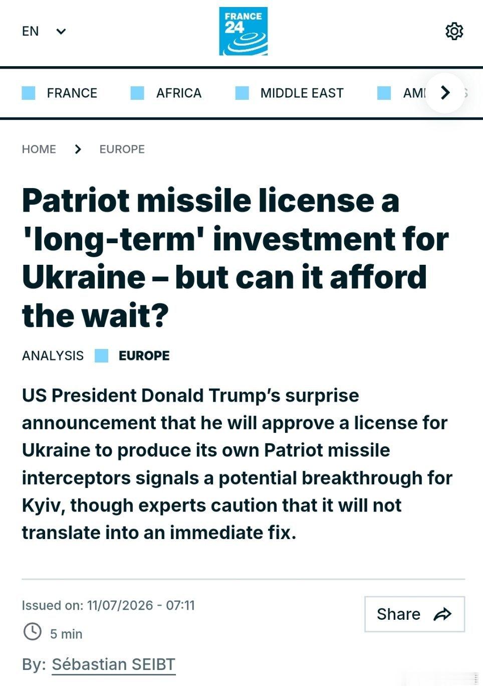 烽火问鼎计划俄乌局势 爱国者导弹许可对乌克兰而言是一项“长期”投资——但它能承受