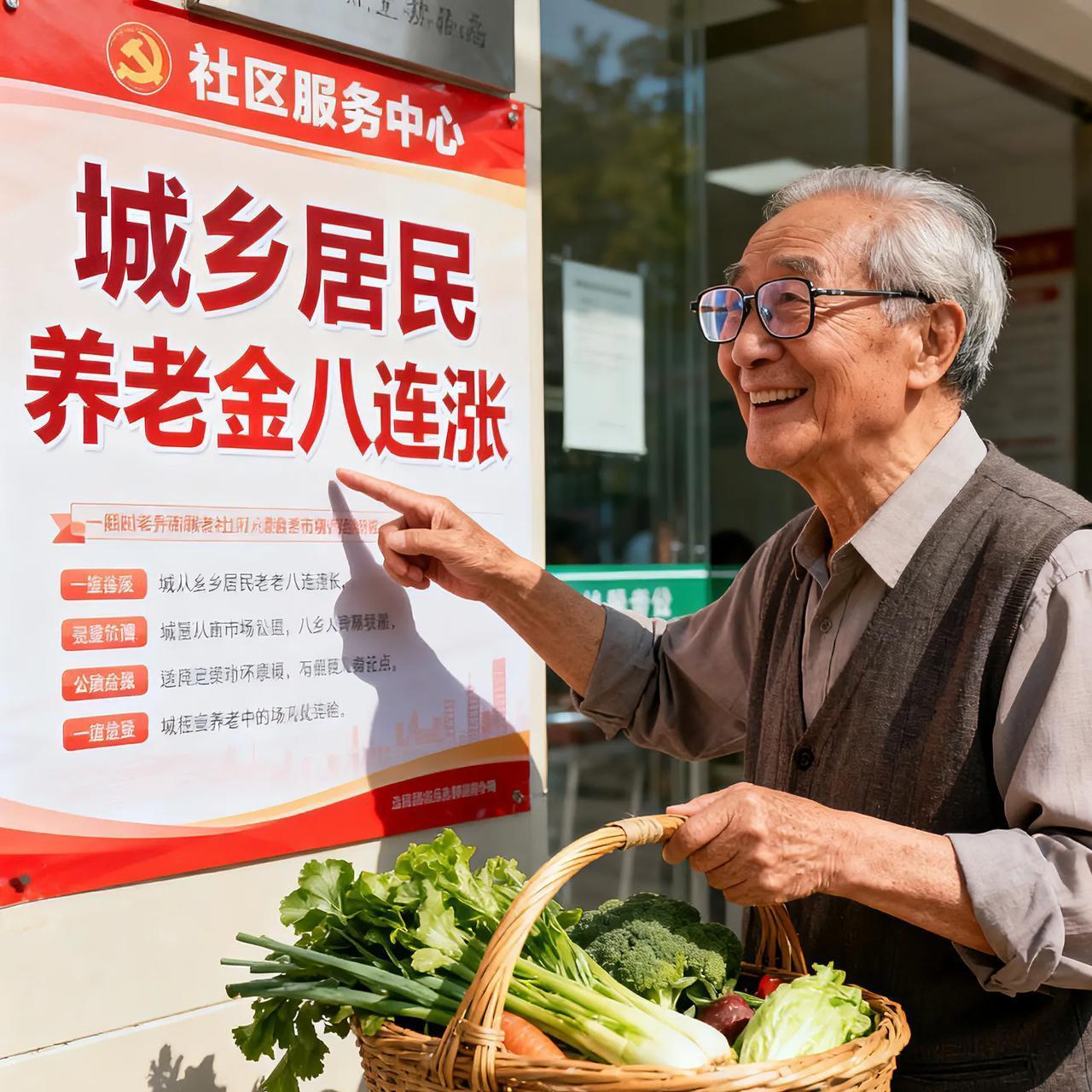 养老金八连涨！1.8亿老人的晚年底气更足了
 
城乡居民养老金将迎第八次上涨，1