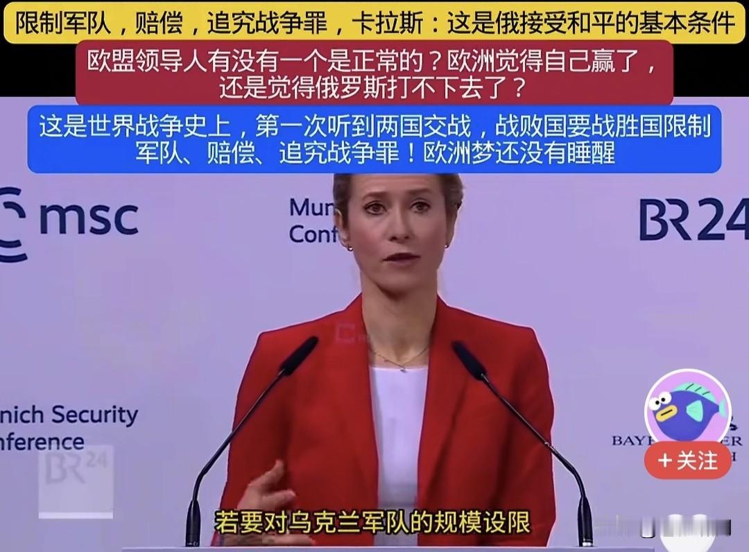 卡拉斯真敢说:限制军队，进行赔偿，追究战争罪！要想结束俄乌战争，实现两国和平，鹅