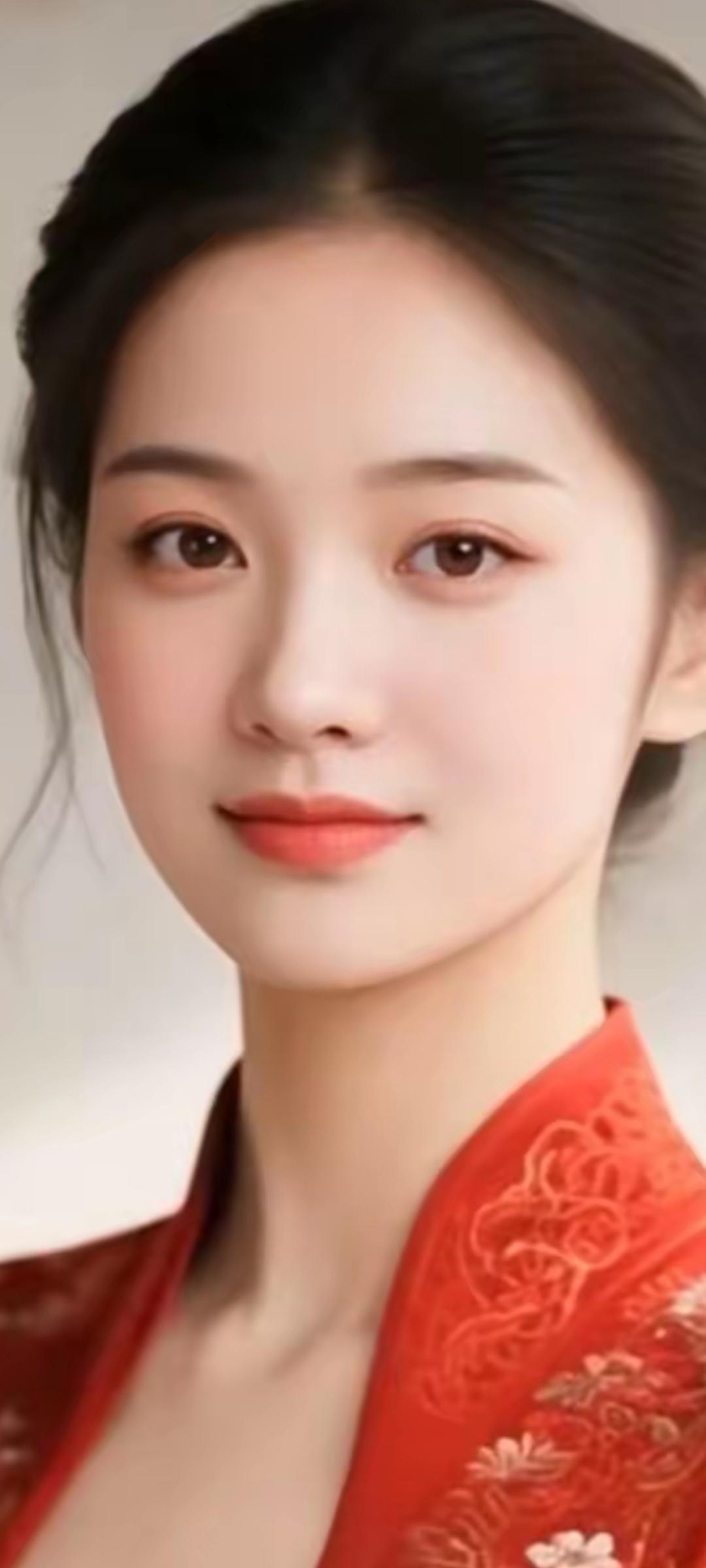 温柔古典美，一抹红衣映芳华。