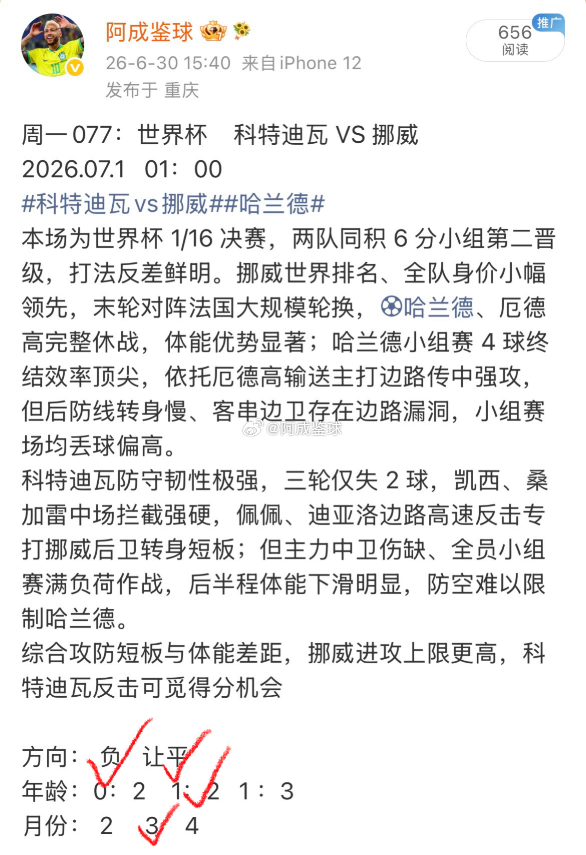 挪威迄今为止，只参加过4届世界杯，上一场打进淘汰赛进球，还要追溯到1938年世界