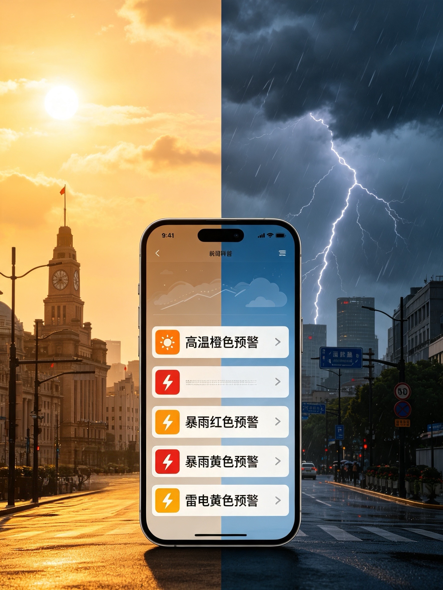 上海今天预警乱飞上海这天真是两极分化，各个区差别很大，有的地方烈日暴晒，有的刮风
