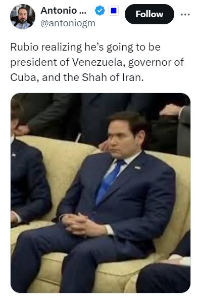 鲁比奥意识到他将成为委内瑞拉总统、古巴州长和伊朗国王。
