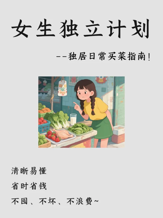 女生独立计划|女生独居日常怎么买菜不浪费
