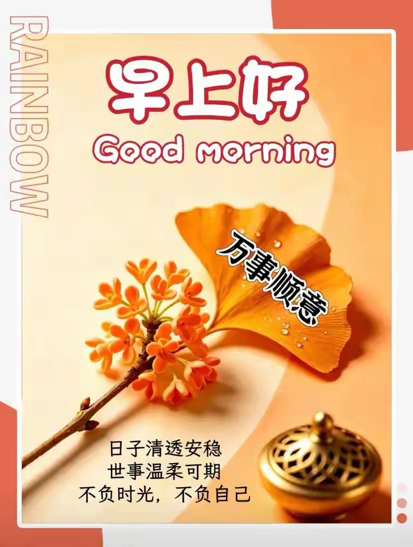 清晨的风，带着秋日淡淡的凉意✨
一句简单的早安，没有华丽辞藻，
却藏着一份真诚的