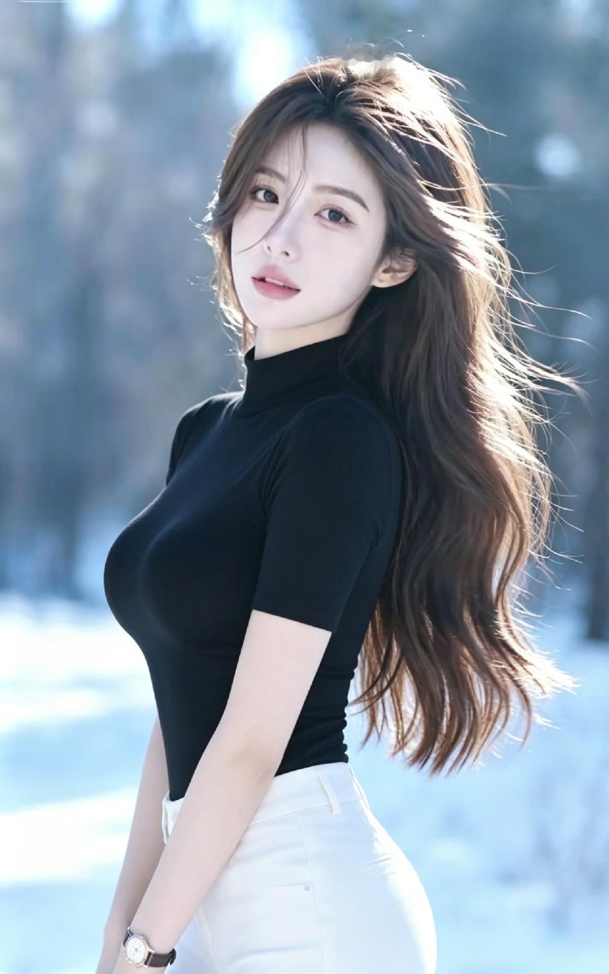 雪中美人影，风里玉人姿。