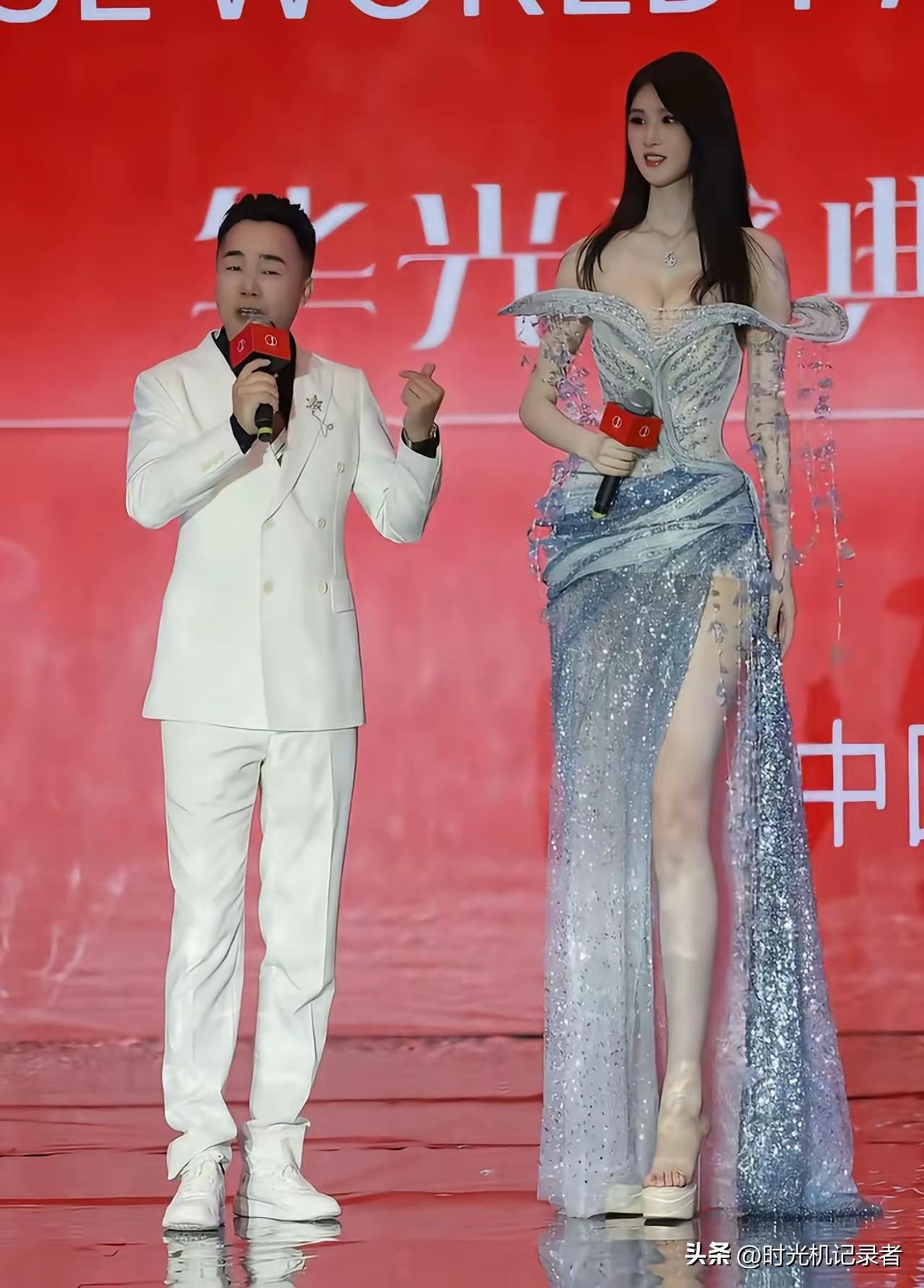这样真的好看吗？中华小姐总冠军白舒，净身高182cm，穿上恨天高这不要2米多啊！