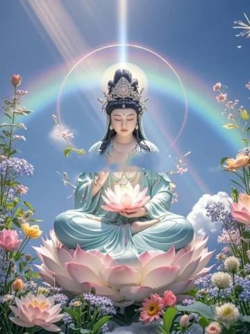 礼赞菩萨，祈愿心中所念，尽得慈光庇佑 