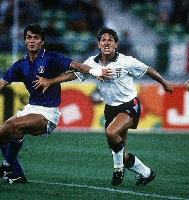 【老照片】 世界杯 Paolo Maldini vs Gary Lineker,