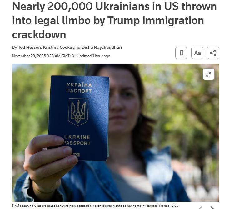🇺🇸🇺🇦 由于续签申请处理的延迟，近20万乌克兰人可能会失去在美国的合法