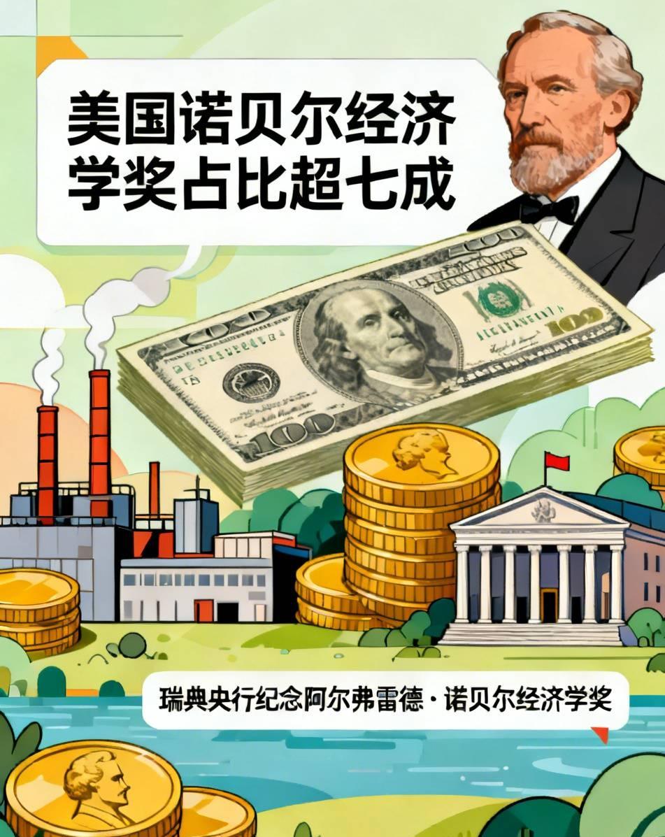美国拿诺贝尔经济学奖的人数一骑绝尘，占了总获奖人数的七成多，结果面对当下4%以上