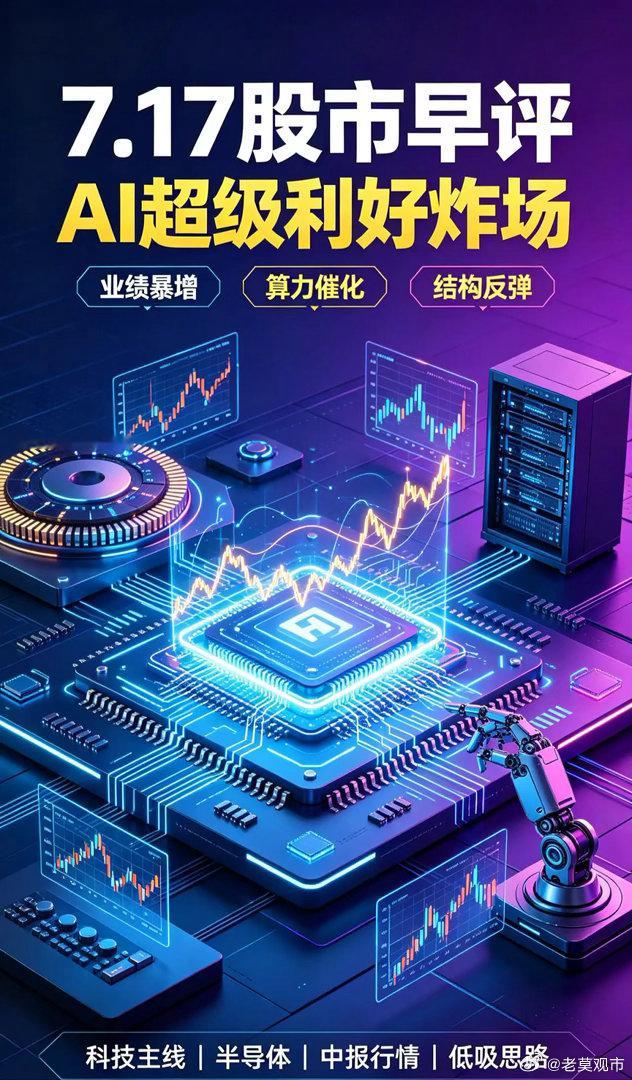 7.17股市早评！AI超级利好炸场，多股业绩暴增，A股变盘机会来了🔥隔夜外盘震