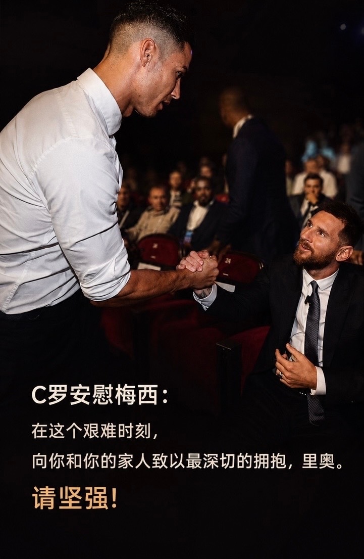 C罗梅西父亲去世C罗安慰梅西对手与朋友C罗留言安慰梅西：在这个艰难时刻，向你和家