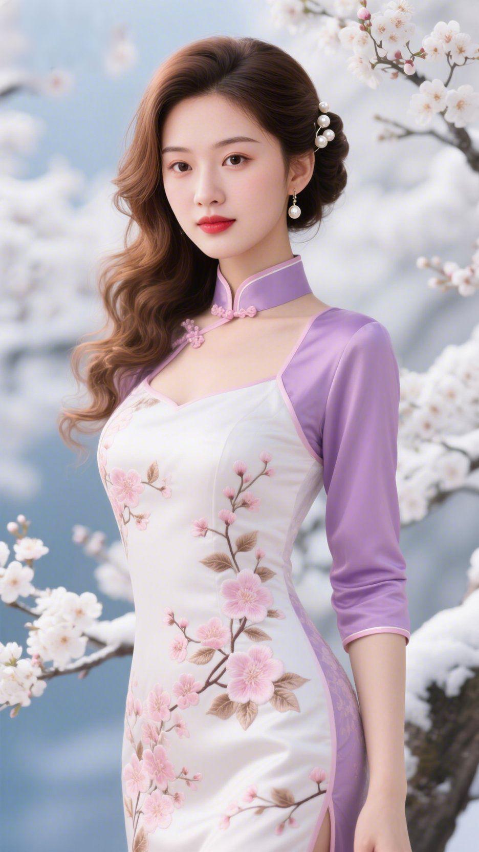 晴雪芳枝
 
晴光漫洒碧天宽，雪缀繁枝映晓寒。
琼蕊盈条凝雅色，轻霜覆干立清安。