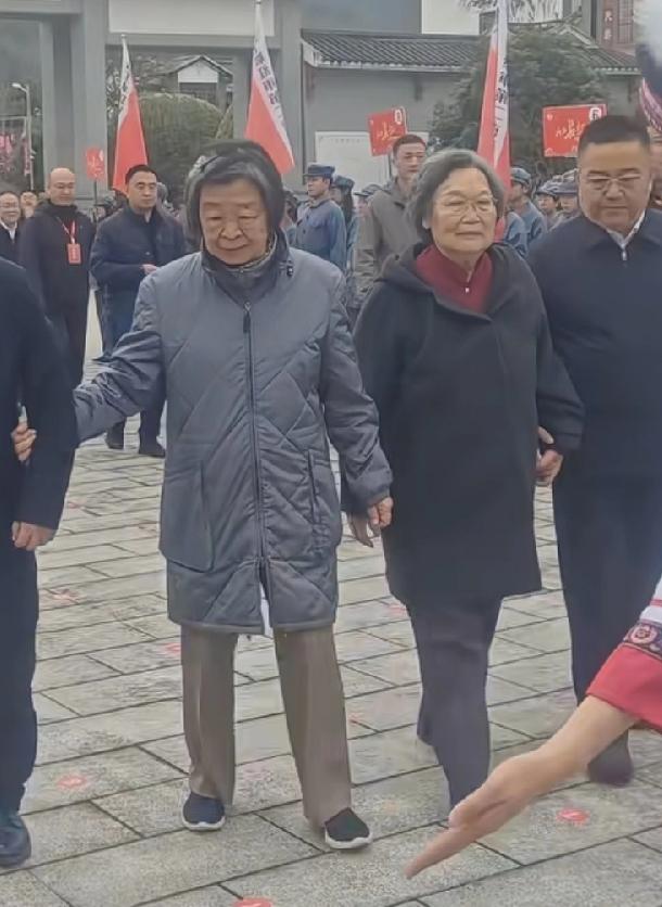 贺晓明与贺邦靖，二人关系真好，这次回乡又是结伴同行，虽然奶孙关系，80岁贺邦靖，