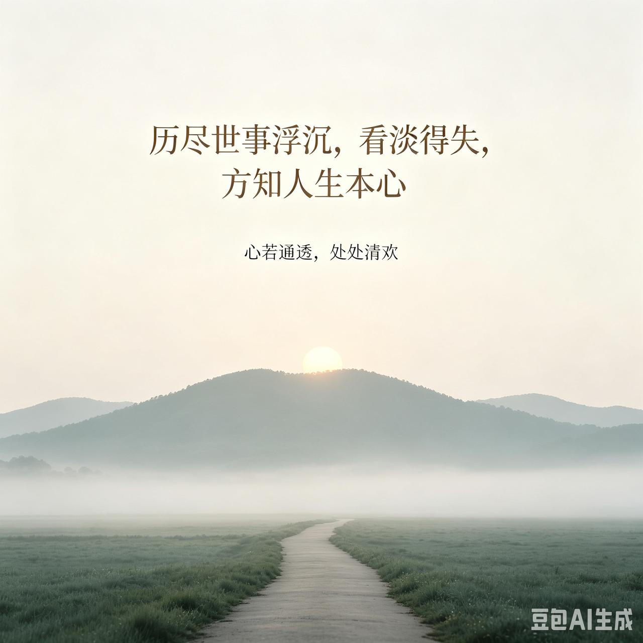 历尽世事浮沉，看淡得失，方知人生本心