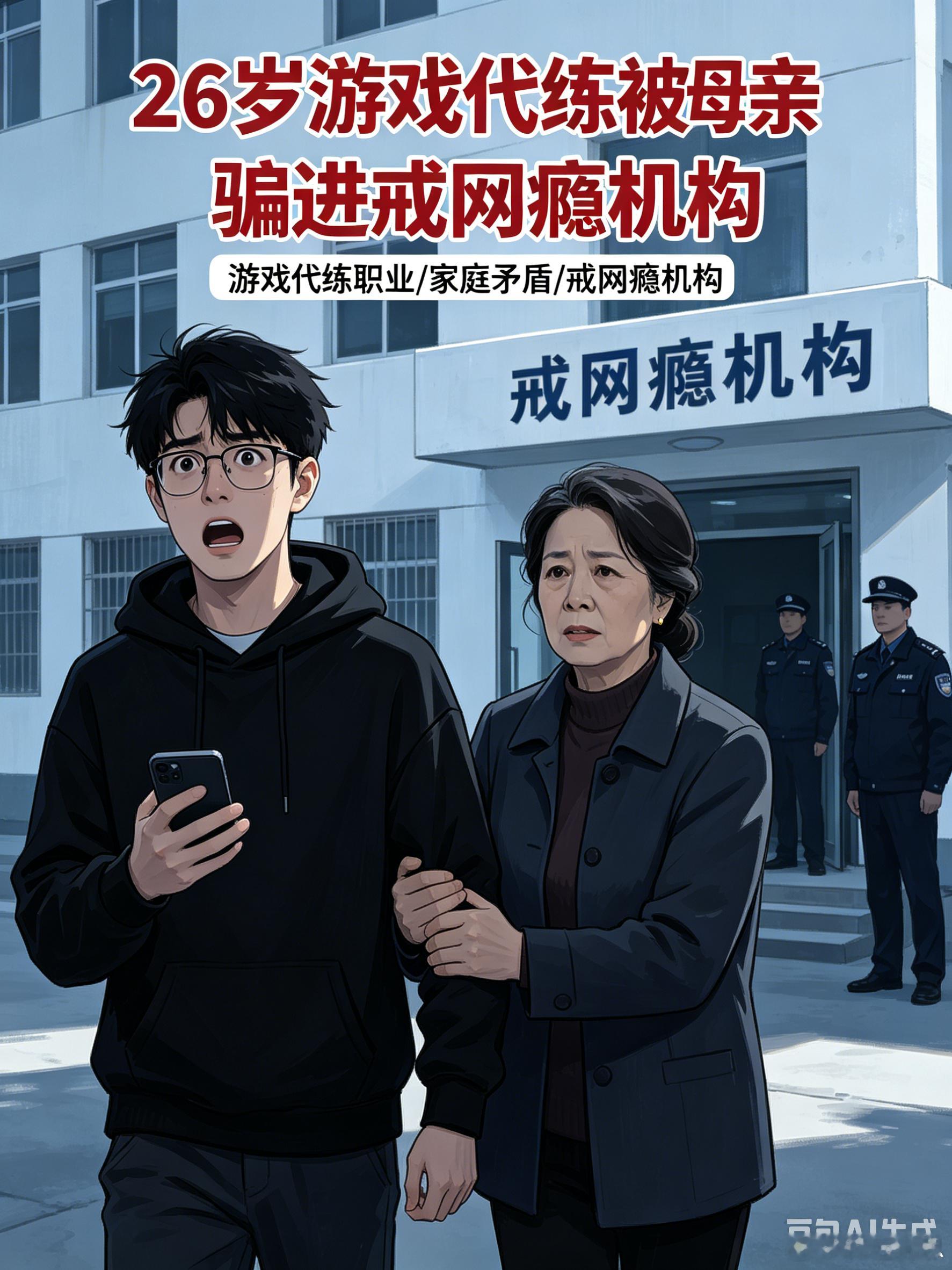 26岁游戏代练被母亲骗进戒网瘾机构 近日，26岁的肖伟被母亲以“旅游”为名，骗至