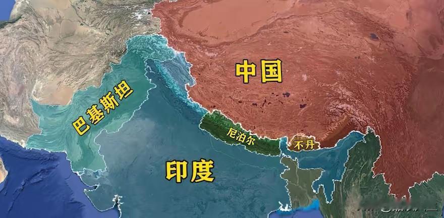 印度也太能挤了，就连青藏高原西部延伸带都让他给占了，太便宜他了。
印度位于南亚次