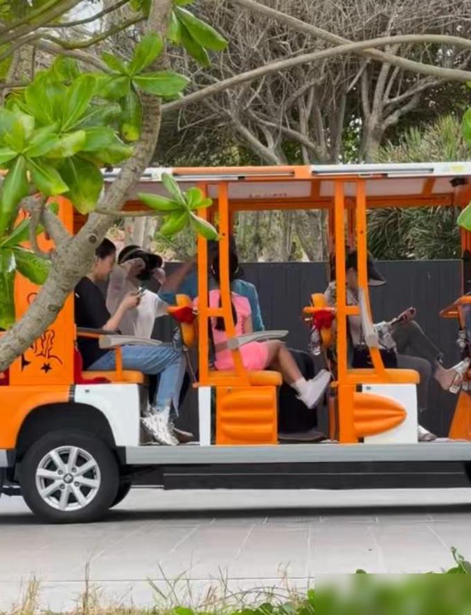 47岁章子怡三亚度假，10岁女儿反过来催她。
蜈支洲岛，浩浩荡荡十口人。没有明