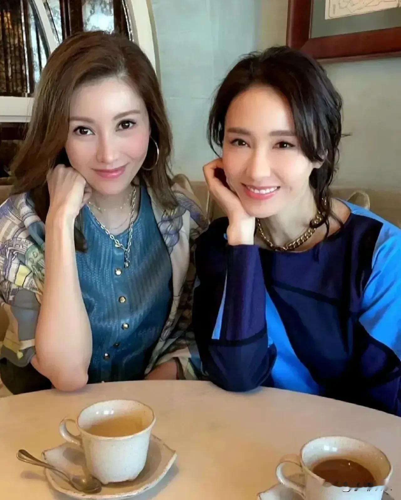 两位女神，都美的不可方物。两人的五官都精致漂亮，就像一件完美的艺术品。唯一的差别