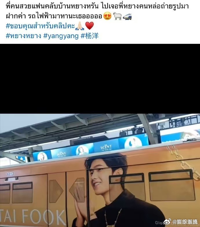 杨洋国外高铁痛车杨洋有排面更有实力 刷到海外高铁上的杨洋画面还挺感慨，他从来不是