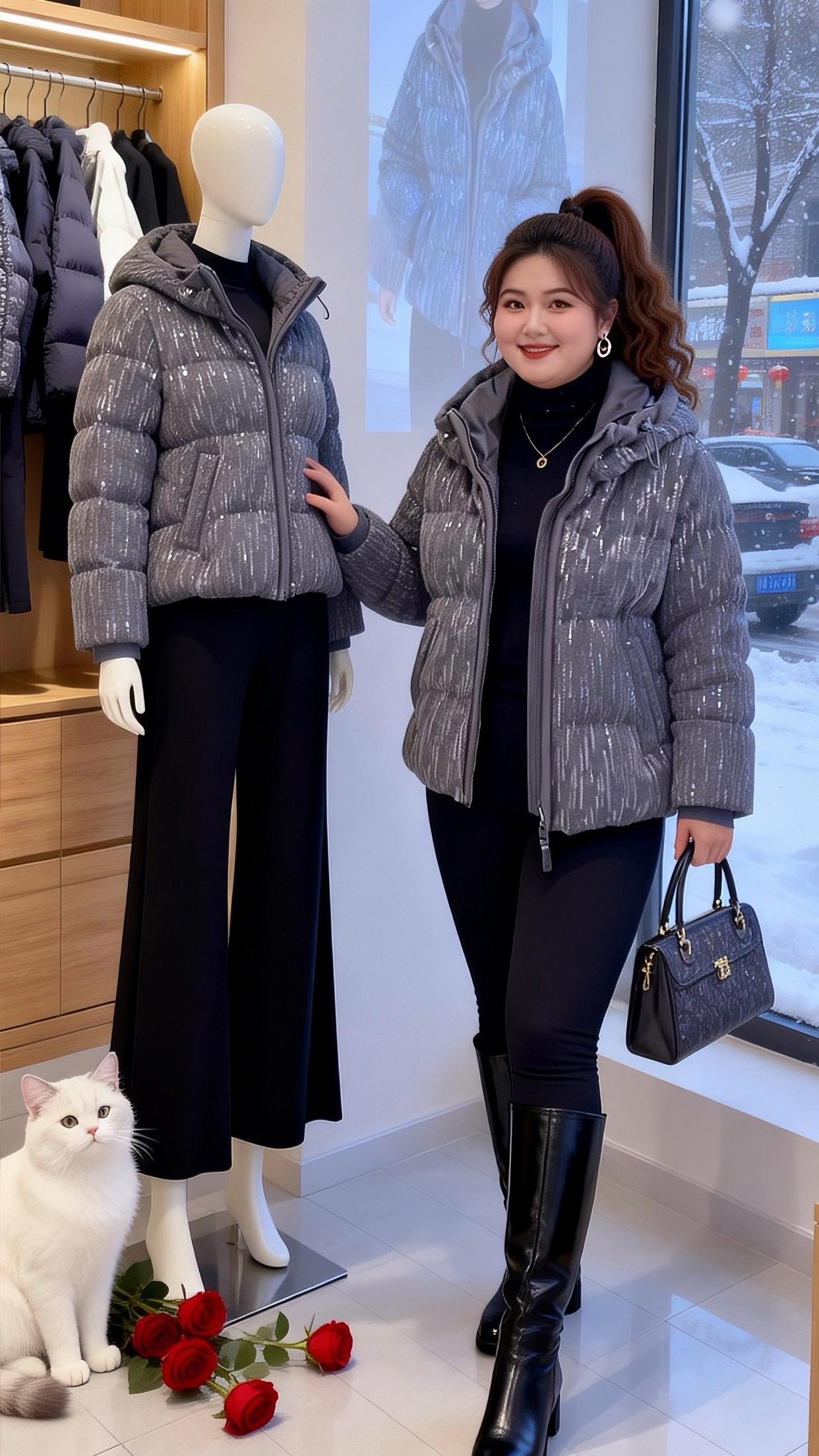 大码女装 棉服外套 保暖又好看 冬日穿搭一周不重样微胖女生冬日衣服测评