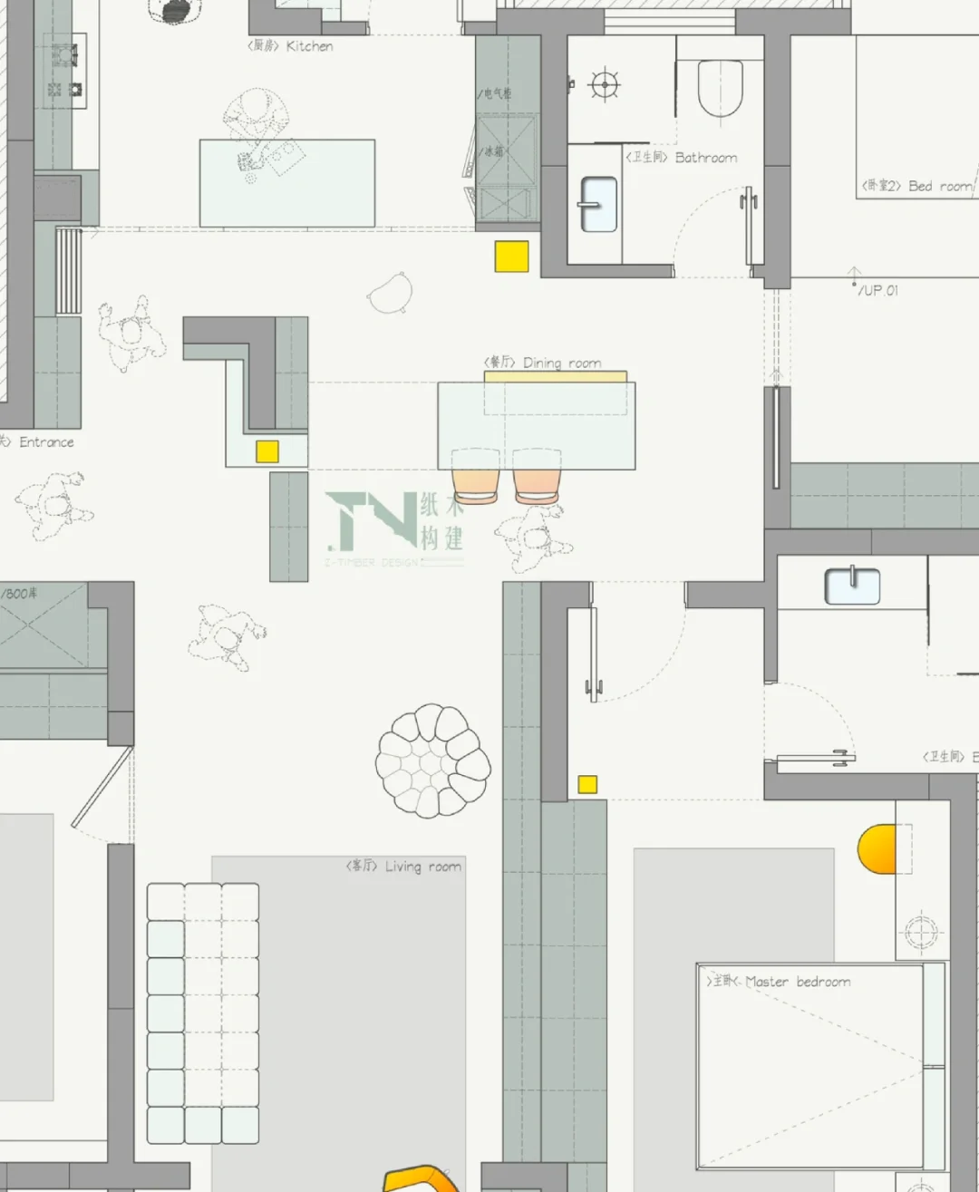 四叶草户型改造｜承重墙真不少，还能这样改