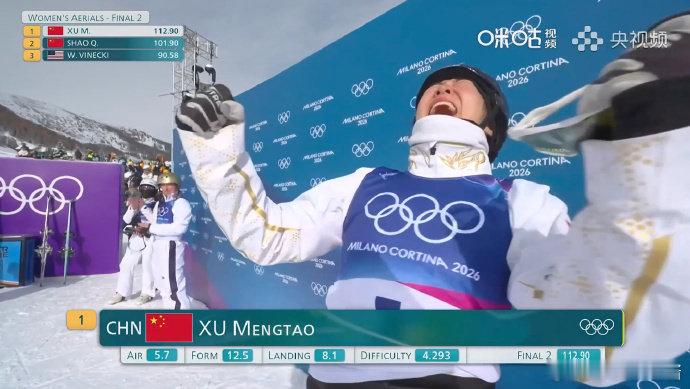 徐梦桃冬奥第二金 徐梦桃一跳定乾坤徐梦桃在米兰冬奥会自由式滑雪女子空中技巧决赛中
