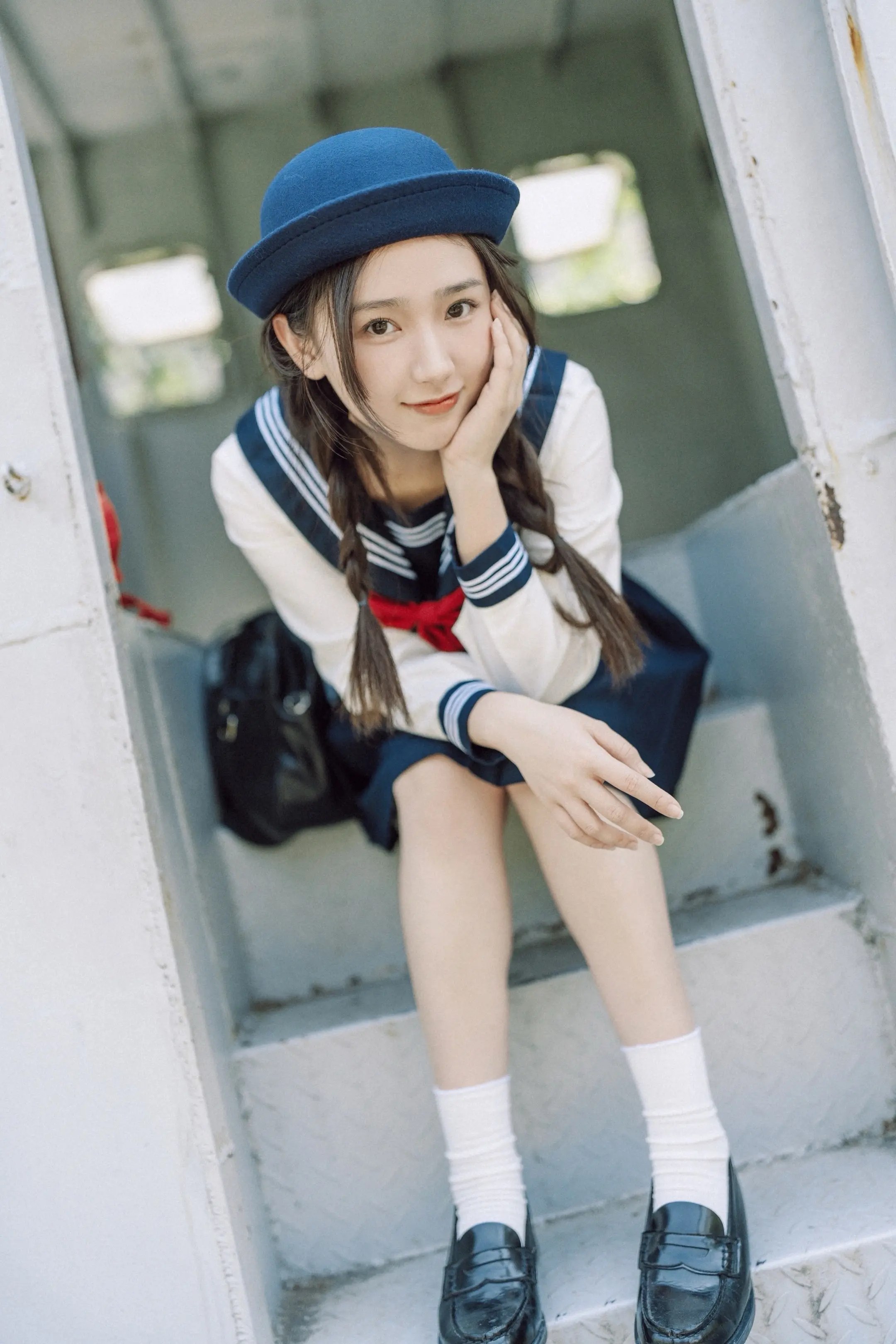 (๑>ᴗ<๑)⚓️✨🌊🤍。📷：  jk穿搭