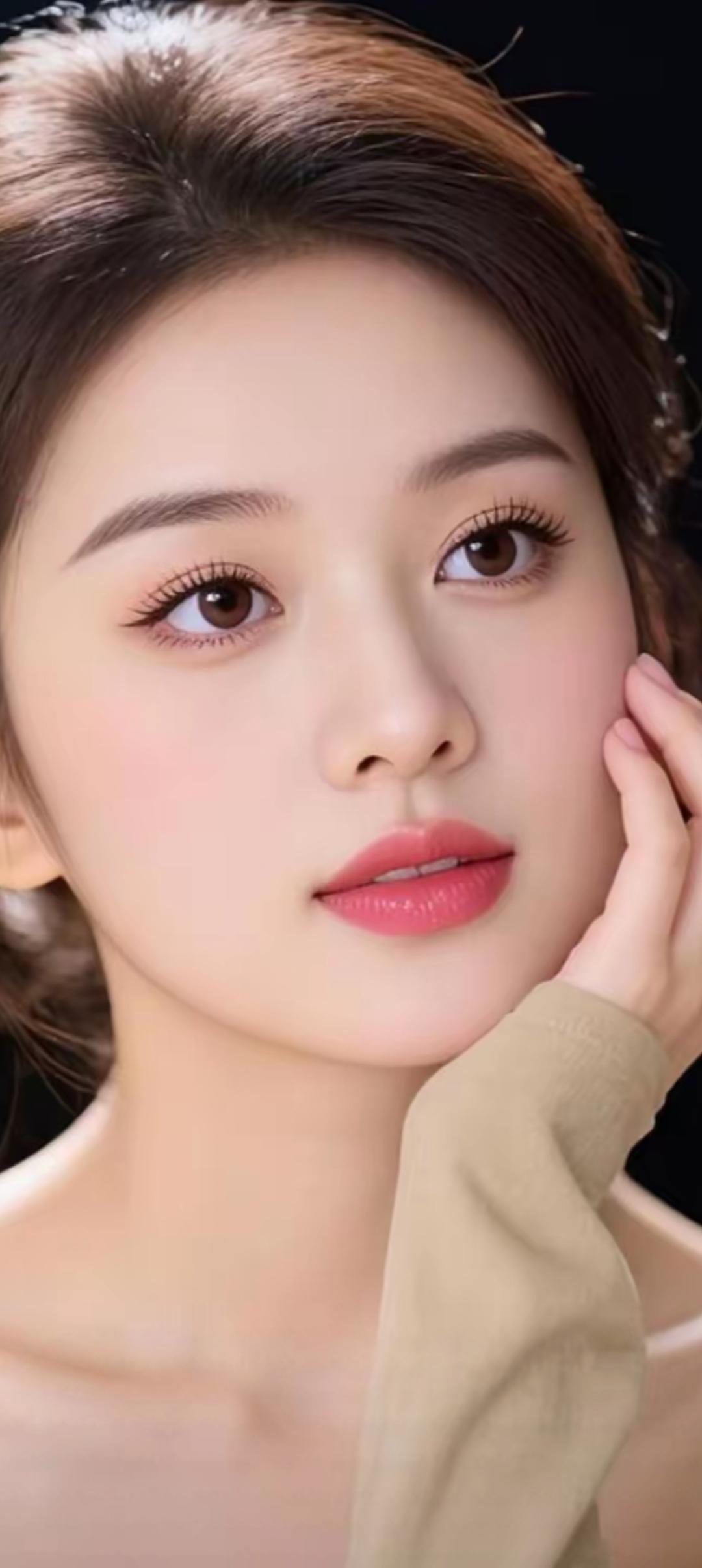 温柔眼妆，甜美微笑，少女心满满！💖✨